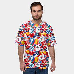 Футболка оверсайз мужская Флаги стран мира, цвет: 3D-принт — фото 2