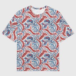 Футболка оверсайз мужская Русские узоры текстура, цвет: 3D-принт