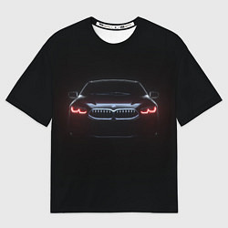 Мужская футболка оверсайз BMW - red eyes