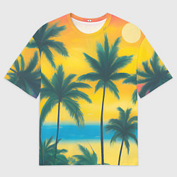 Футболка оверсайз мужская Закат на отдыхе, цвет: 3D-принт