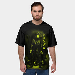 Футболка оверсайз мужская Леммингс - Смертельная игра мёртвой горы, цвет: 3D-принт — фото 2