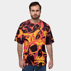 Футболка оверсайз мужская Лава Черепа, цвет: 3D-принт — фото 2