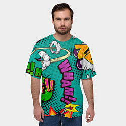 Футболка оверсайз мужская Поп арт комикс, цвет: 3D-принт — фото 2