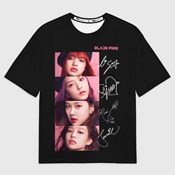 Футболка оверсайз мужская Blackpink Autographs, цвет: 3D-принт