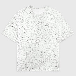 Футболка оверсайз мужская Хаотичная черно-белая рябь - узор Хуф и Ся, цвет: 3D-принт