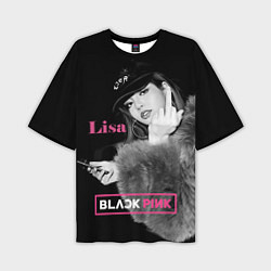 Мужская футболка оверсайз Blackpink Lisa fuck