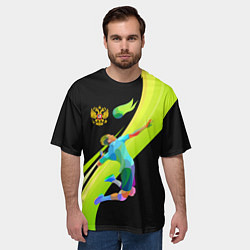 Футболка оверсайз мужская Волейбол Россия, цвет: 3D-принт — фото 2