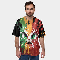 Футболка оверсайз мужская Бешеная клякса, цвет: 3D-принт — фото 2