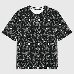 Мужская футболка оверсайз Black style pattern