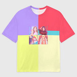 Мужская футболка оверсайз Блек Пинк - разноцветный