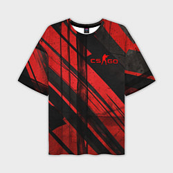 Мужская футболка оверсайз CS GO black and red