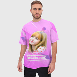 Футболка оверсайз мужская Blackpink Lisa pink, цвет: 3D-принт — фото 2