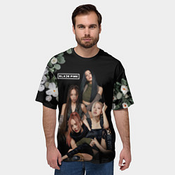 Футболка оверсайз мужская Blackpink flowers, цвет: 3D-принт — фото 2