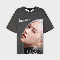 Футболка оверсайз мужская Blackpink Rose gray, цвет: 3D-принт