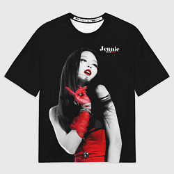 Футболка оверсайз мужская Blackpink Jennie Red dress, цвет: 3D-принт