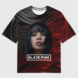 Футболка оверсайз мужская Blackpink red and black, цвет: 3D-принт