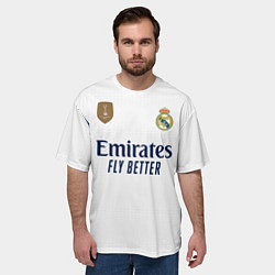 Футболка оверсайз мужская Лука Модрич Реал Мадрид форма 2324 домашняя, цвет: 3D-принт — фото 2