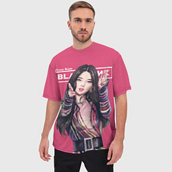 Футболка оверсайз мужская Blackpink Jisoo art, цвет: 3D-принт — фото 2