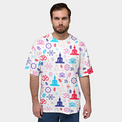 Футболка оверсайз мужская Медитация - символика, цвет: 3D-принт — фото 2