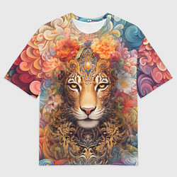 Футболка оверсайз мужская Леопард в тропиках, цвет: 3D-принт