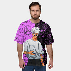 Футболка оверсайз мужская Модный Сатору Годжо - Магическая битва, цвет: 3D-принт — фото 2