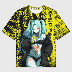 Футболка оверсайз мужская Ребекка в куртке самурая - Киберпанк, цвет: 3D-принт