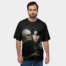 Футболка оверсайз мужская Сехун со скелетом, цвет: 3D-принт — фото 2