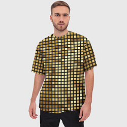 Футболка оверсайз мужская Золотая мозаика, поверхность диско шара, цвет: 3D-принт — фото 2