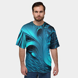 Футболка оверсайз мужская Неоновые объемные узоры, цвет: 3D-принт — фото 2