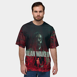 Футболка оверсайз мужская Алан Уэйк и Сага Андерсон, цвет: 3D-принт — фото 2