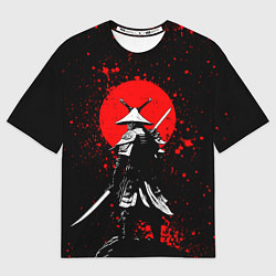 Мужская футболка оверсайз Призрак цусимы - самурай