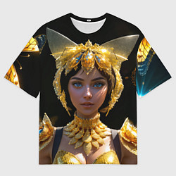 Мужская футболка оверсайз Девушка королева бабочек