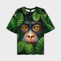 Мужская футболка оверсайз Черная обезьянка