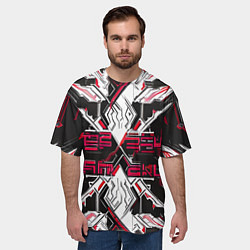 Футболка оверсайз мужская Кибернетические знаки, цвет: 3D-принт — фото 2