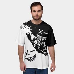 Футболка оверсайз мужская Smile - black and white, цвет: 3D-принт — фото 2