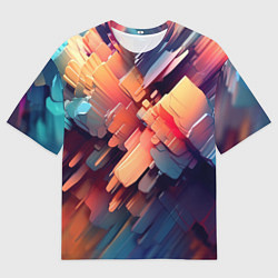 Мужская футболка оверсайз Цветная абстракция каменных сланцев