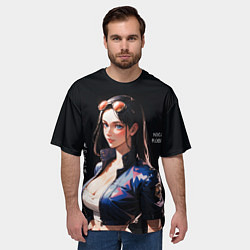 Футболка оверсайз мужская Нико Робин с очками - One Piece, цвет: 3D-принт — фото 2