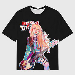 Мужская футболка оверсайз Пауэр с гитарой - Человек бензопила