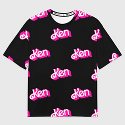 Футболка оверсайз мужская Логотип Кен - патерн, цвет: 3D-принт