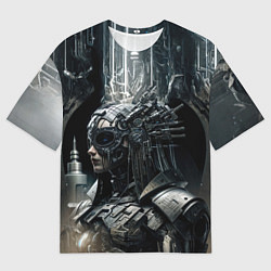 Мужская футболка оверсайз Кибернетическая леди