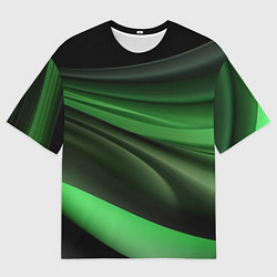 Мужская футболка оверсайз Темная зеленая текстура