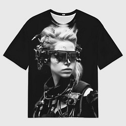 Футболка оверсайз мужская Девушка кибергот, цвет: 3D-принт