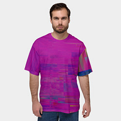 Футболка оверсайз мужская Фиолетово византийский глитч, цвет: 3D-принт — фото 2
