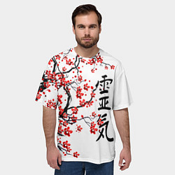 Футболка оверсайз мужская Цветущее дерево сакуры, цвет: 3D-принт — фото 2