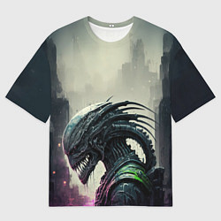 Футболка оверсайз мужская Городской ксеноморф, цвет: 3D-принт