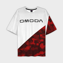 Мужская футболка оверсайз Omoda red white