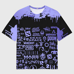 Мужская футболка оверсайз Games pattern