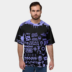 Футболка оверсайз мужская Games pattern, цвет: 3D-принт — фото 2