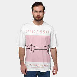 Футболка оверсайз мужская Собака - Пабло Пикассо, цвет: 3D-принт — фото 2