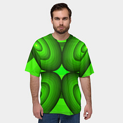Футболка оверсайз мужская Зеленые овалы, цвет: 3D-принт — фото 2